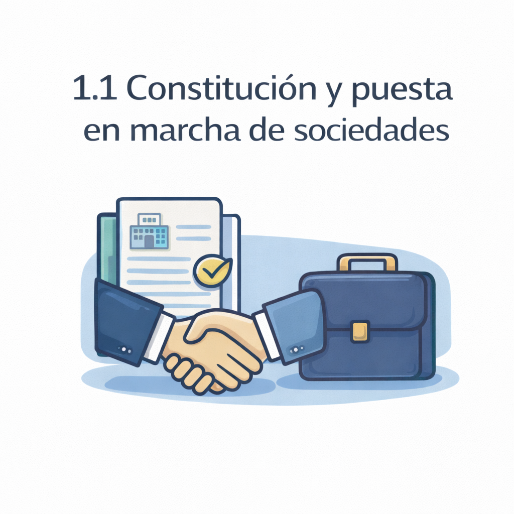 1.1 Constitución y puesta en marcha de sociedades